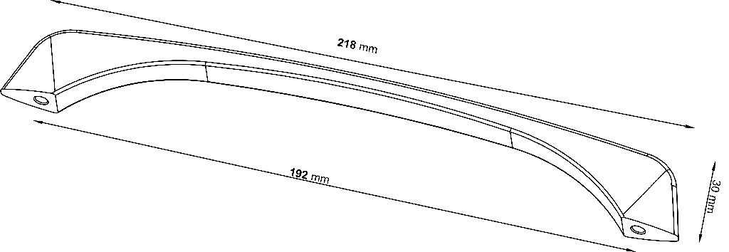 Maner mobila GOODHOME, 21.8 x 3cm, aluminiu, argintiu