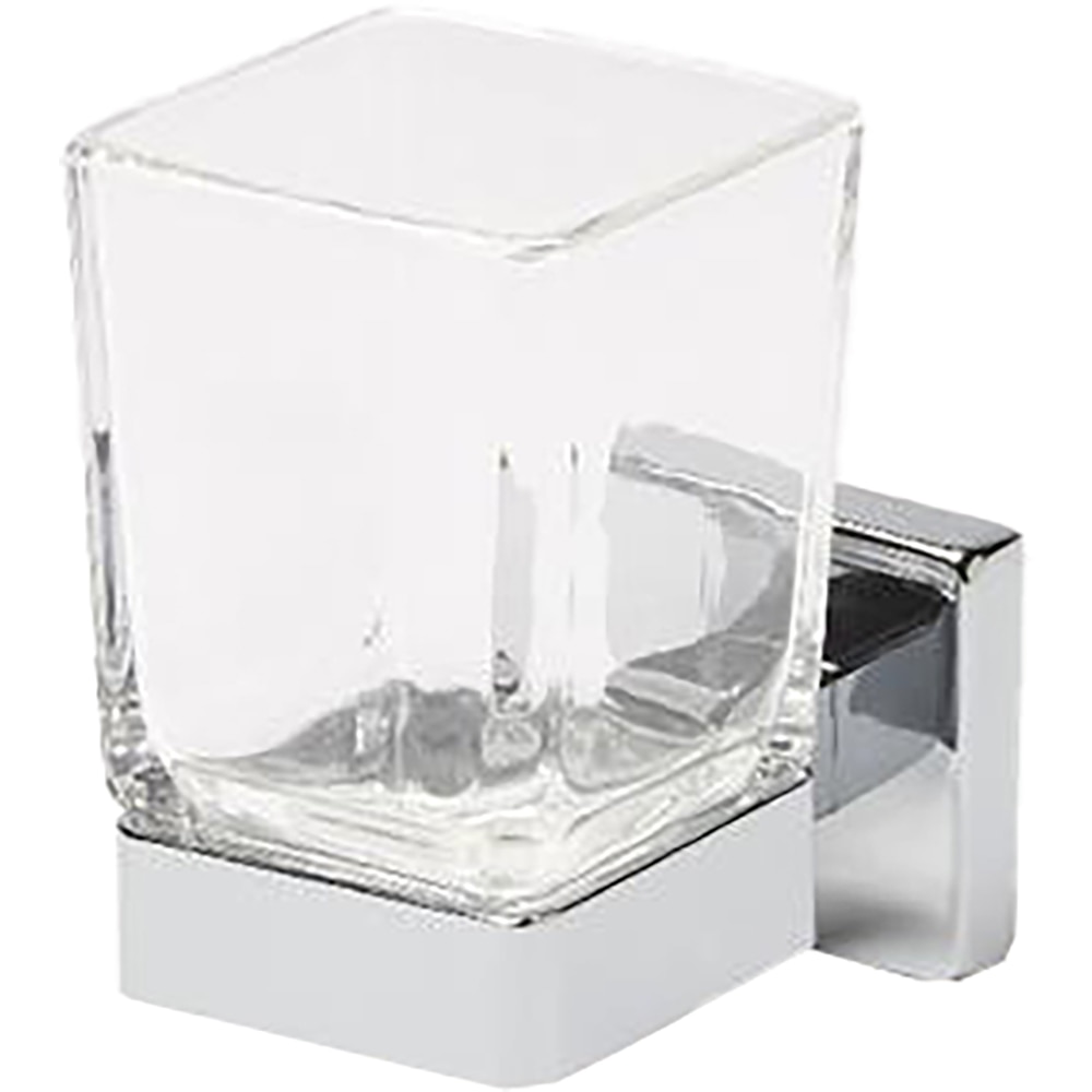 Suport pentru periute de dinti Alessano GOODHOME, 10 x 6.8 x 11 cm, sticla si otel, transparent