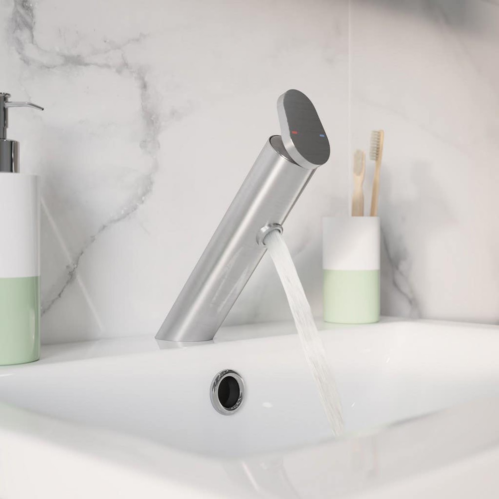 Baterie lavoar GOODHOME Nyasa, metal, argintiu