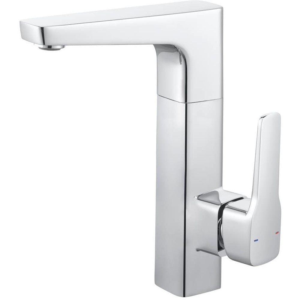 Baterie lavoar GOODHOME Teesta, inaltime 25.5 cm, alama, argintiu