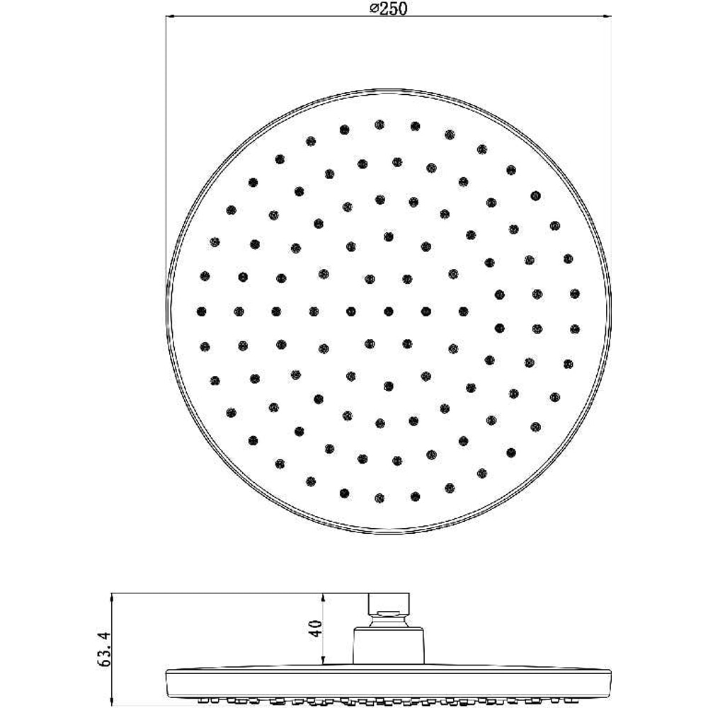 Palarie dus GOODHOME Cavally, 1 functie, 250 mm, crom