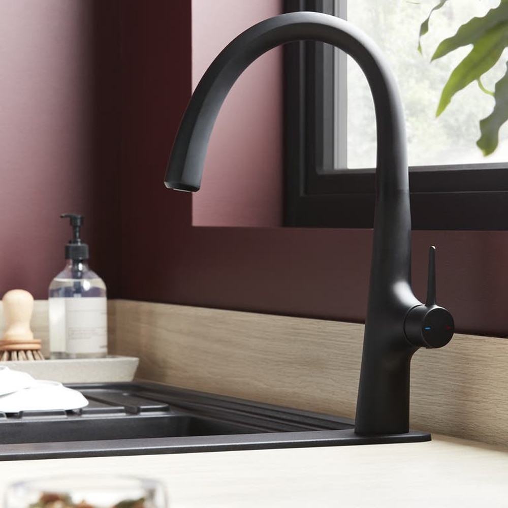 Baterie bucatarie GOODHOME Edulis, alama, negru