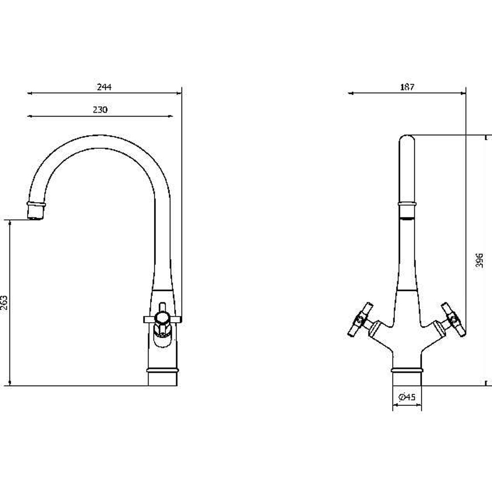 Baterie bucatarie GOODHOME Filbert, zinc, auriu