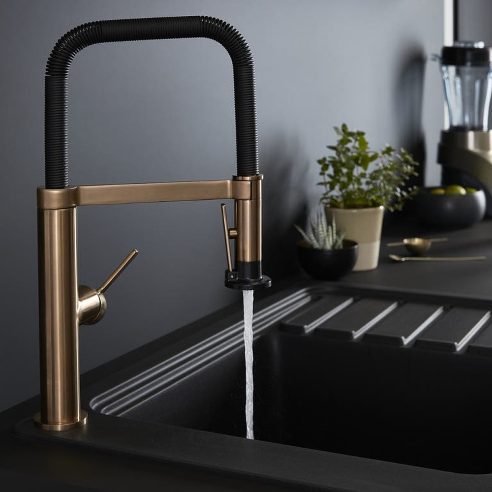 Baterie bucatarie GOODHOME Kamut, alama, bronz-negru