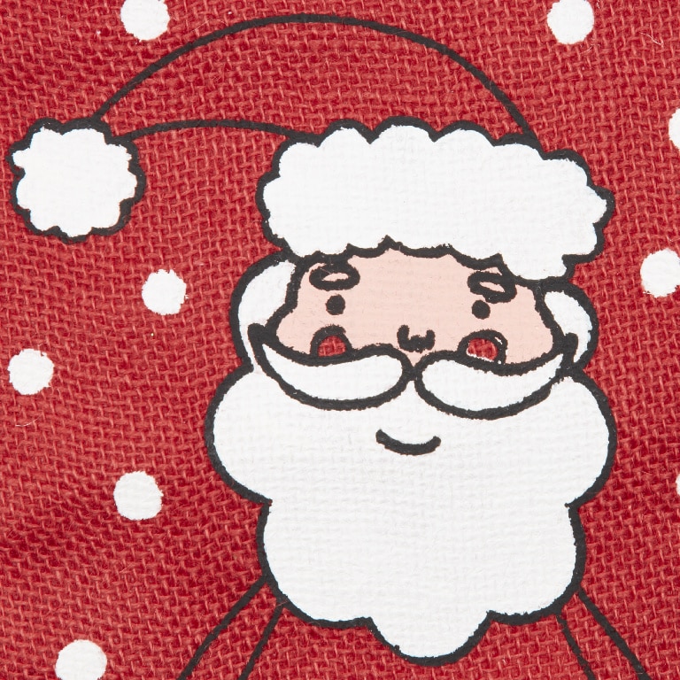 Decoratiune Soseta Craciun, textil, rosu/alb