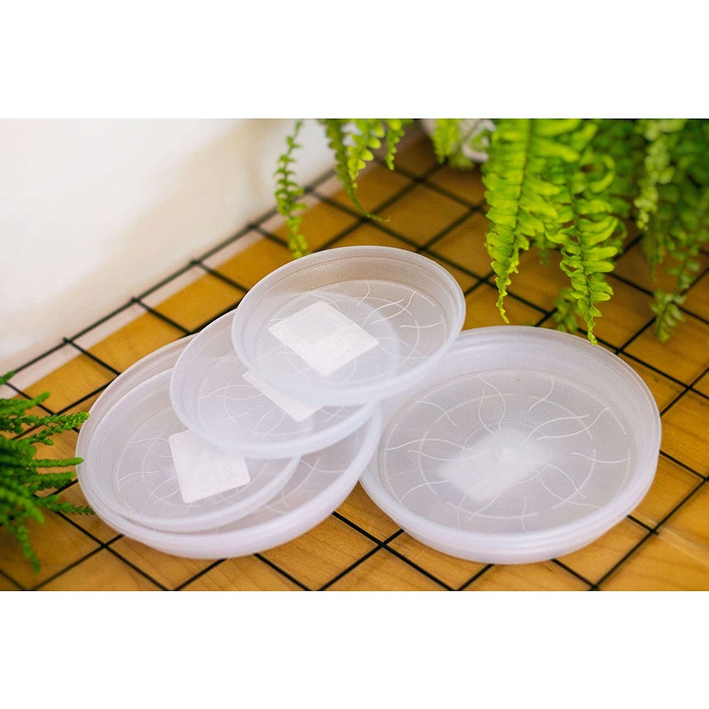 Farfurie ghiveci rotunda, plastic, 14 cm, transparent