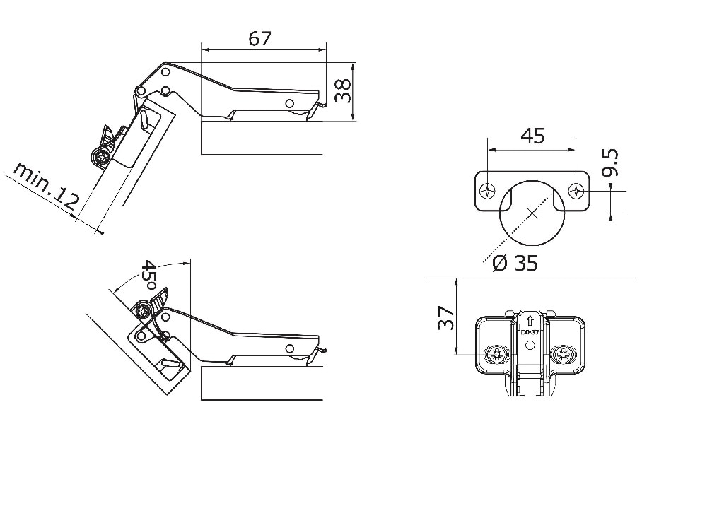 Balama inclinata GOODHOME, metal, gri