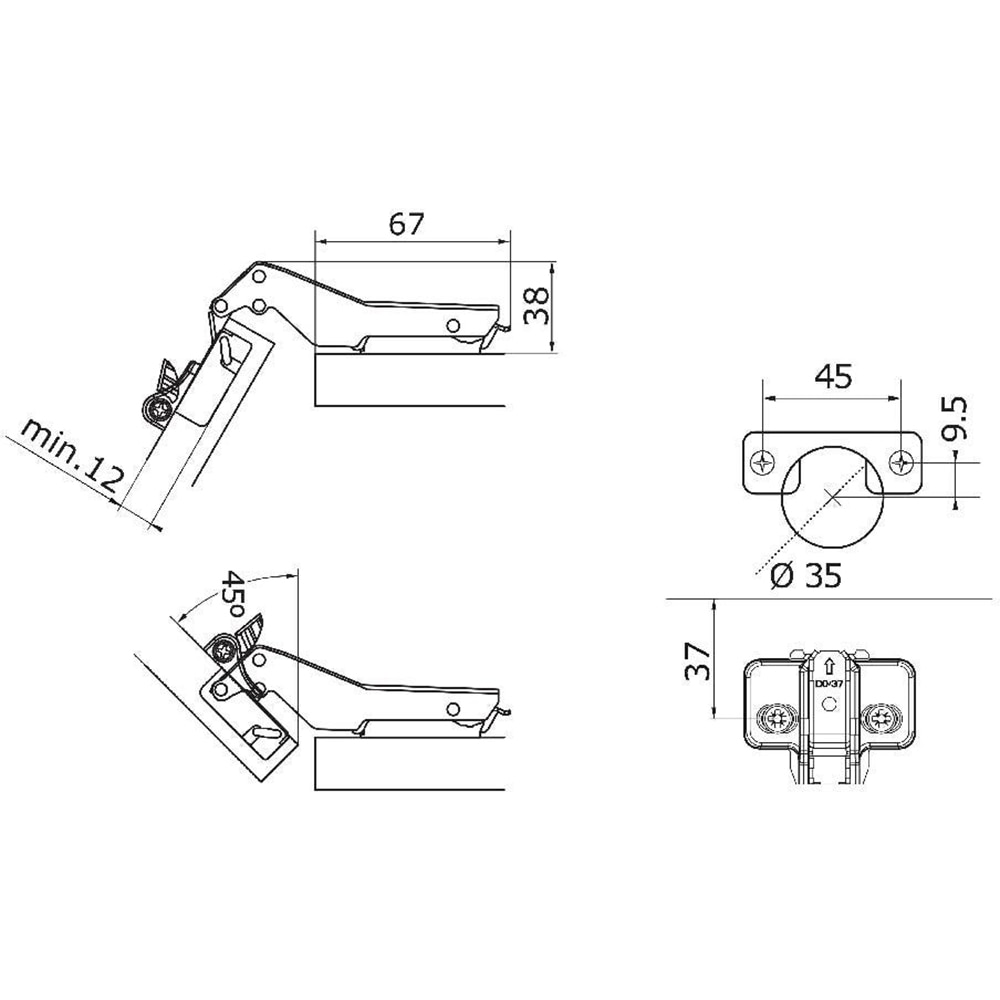 Balama inclinata GOODHOME, metal, gri