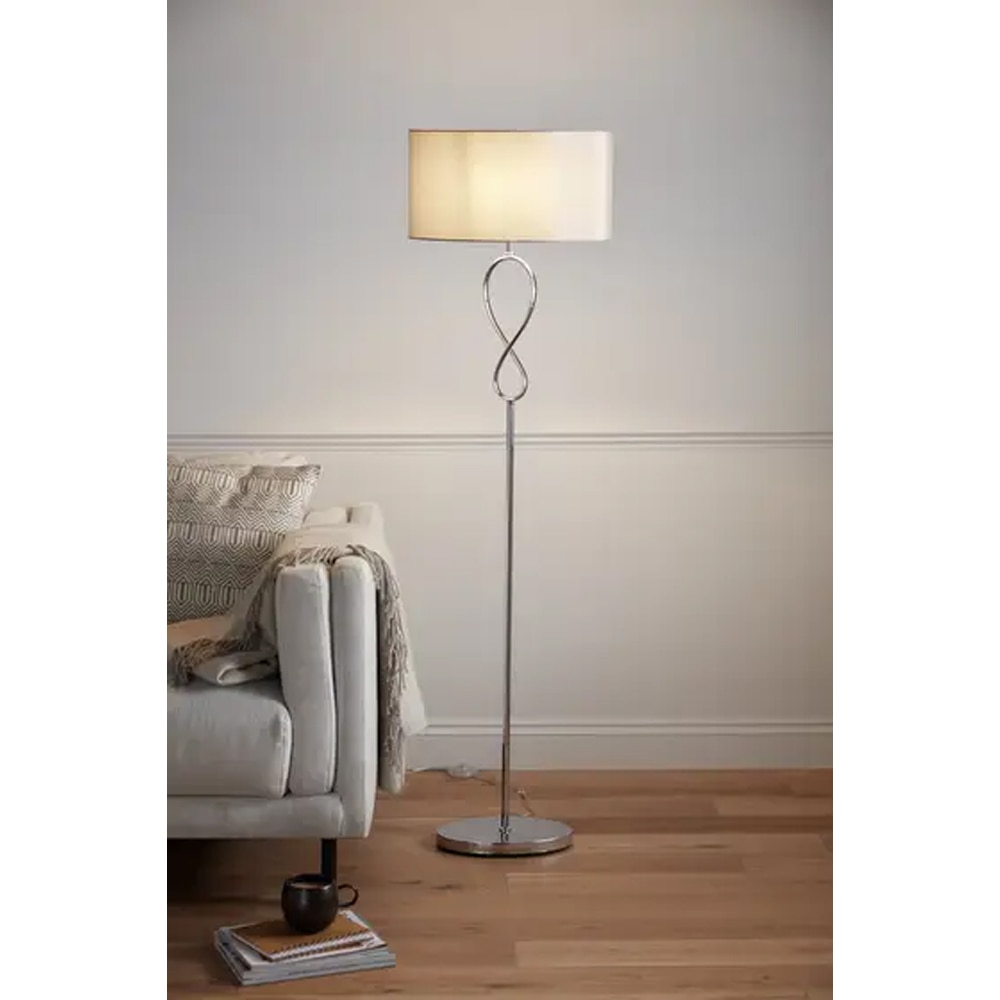 Lampa podea GOODHOME Carnavon, 60W, E27, argintiu