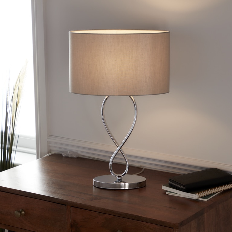 Lampa birou gri, 1 bec, E14, 40 W • GoodHome Carnavon