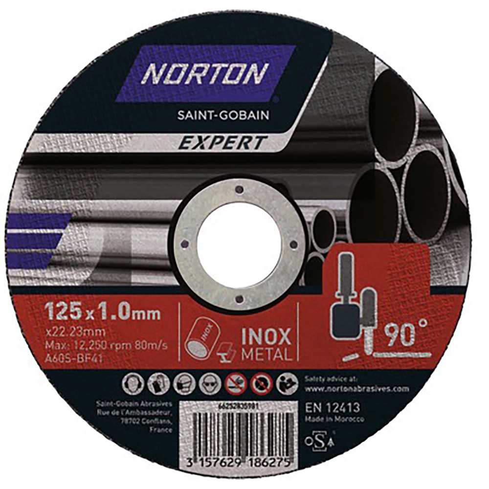 Disc debitare polizor NORTON Expert, 125 x 1.0 x 22.23 mm, oxid de aluminiu, maro