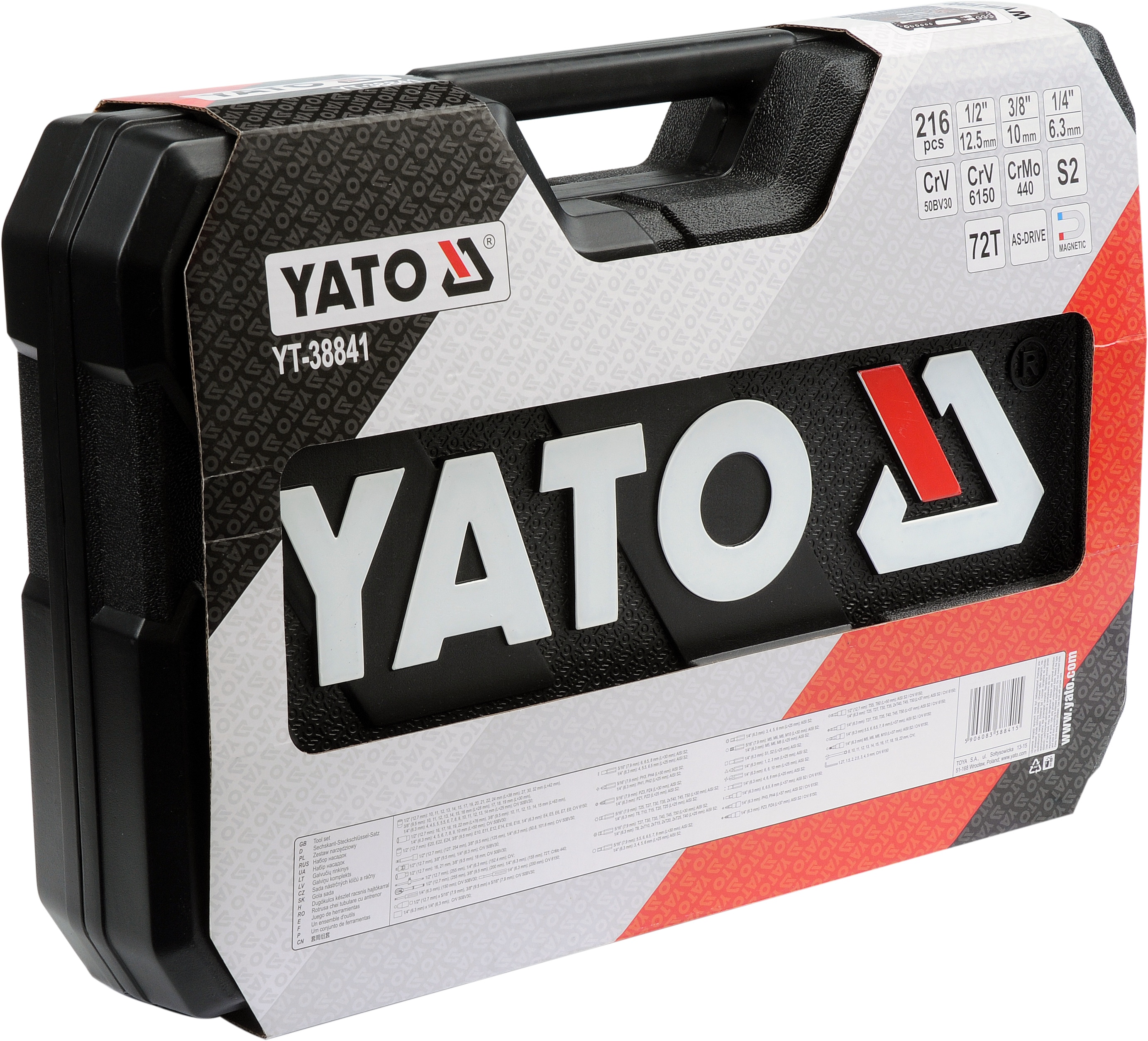 Trusa auto de chei si tubulare Yato YT-38841, 216 piese