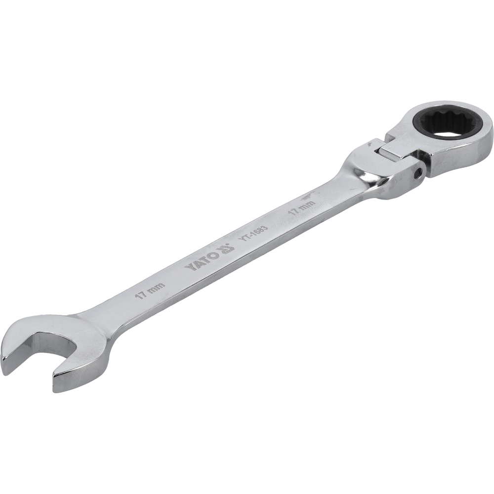 Cheie combinata YATO, 17 mm, Crom-Vanadiu, cap flexibil