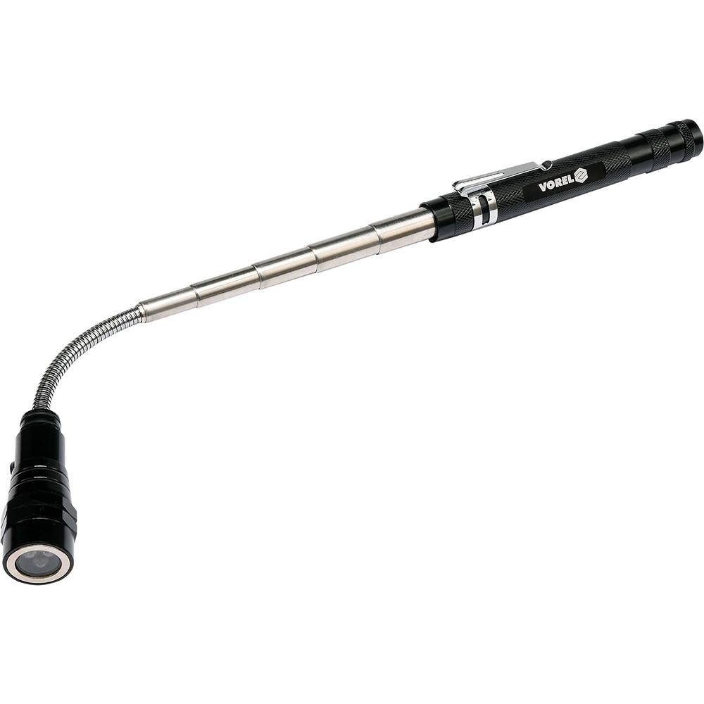Lampa LED VOREL cu maner telescopic si magnet, negru