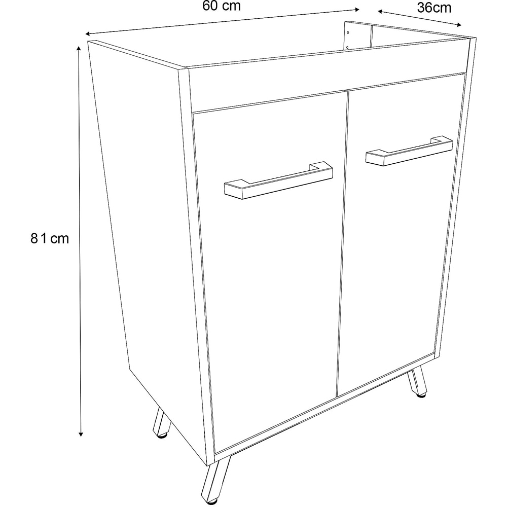 Masca lavoar GOODHOME Ladoga, 60 x 36 x 81 cm, alb
