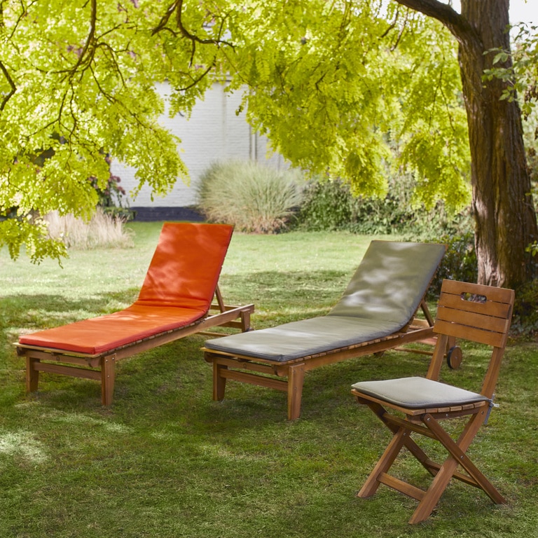 Perna sezlong gradina, portocaliu, forma dreptunghiulara, 55 x 185 cm • Cocos