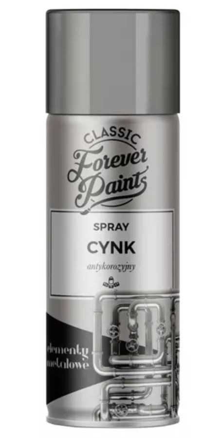 Vopsea spray, interior/exterior, culoare zinc argintiu, 0.4 L  Forever Paints
