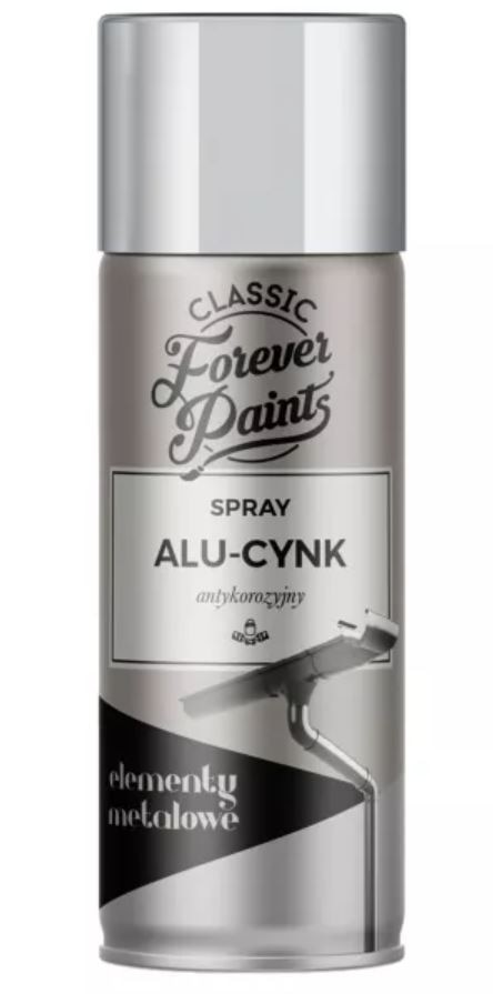 Vopsea spray, interior/exterior, culoare argintiu, 0.4 L  Forever Paints