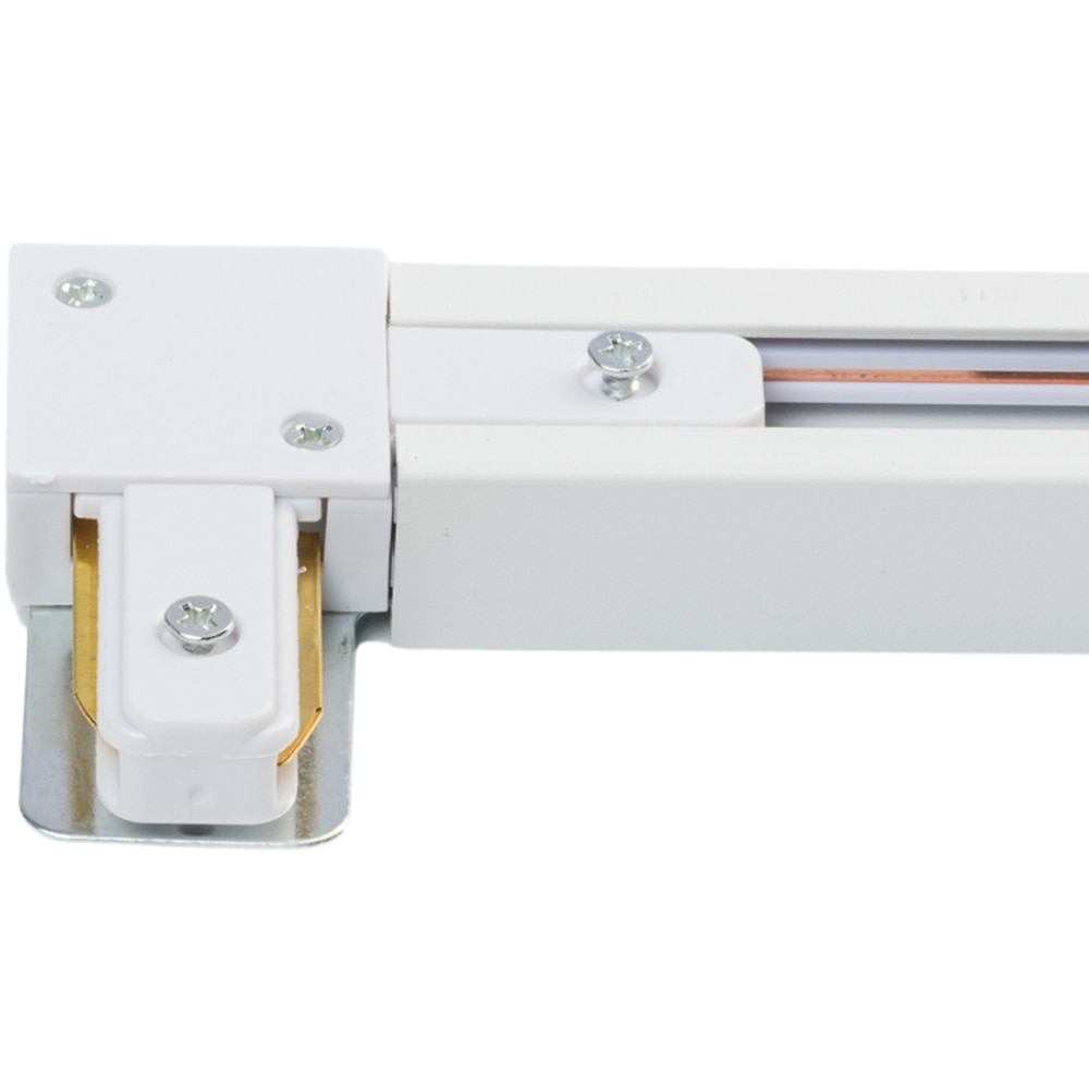 Conector in forma de L HOROZ, 1 circuit, 7 x 2 x 7 cm, IP20, aluminiu/plastic, alb