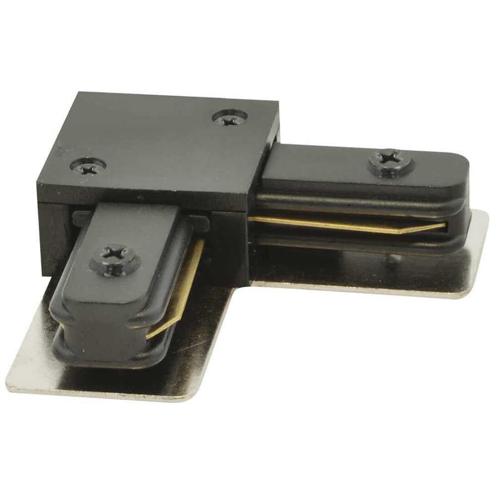 Conector in forma de L HOROZ, 1 circuit, 7 x 2 x 7 cm, IP20, aluminiu/plastic, negru