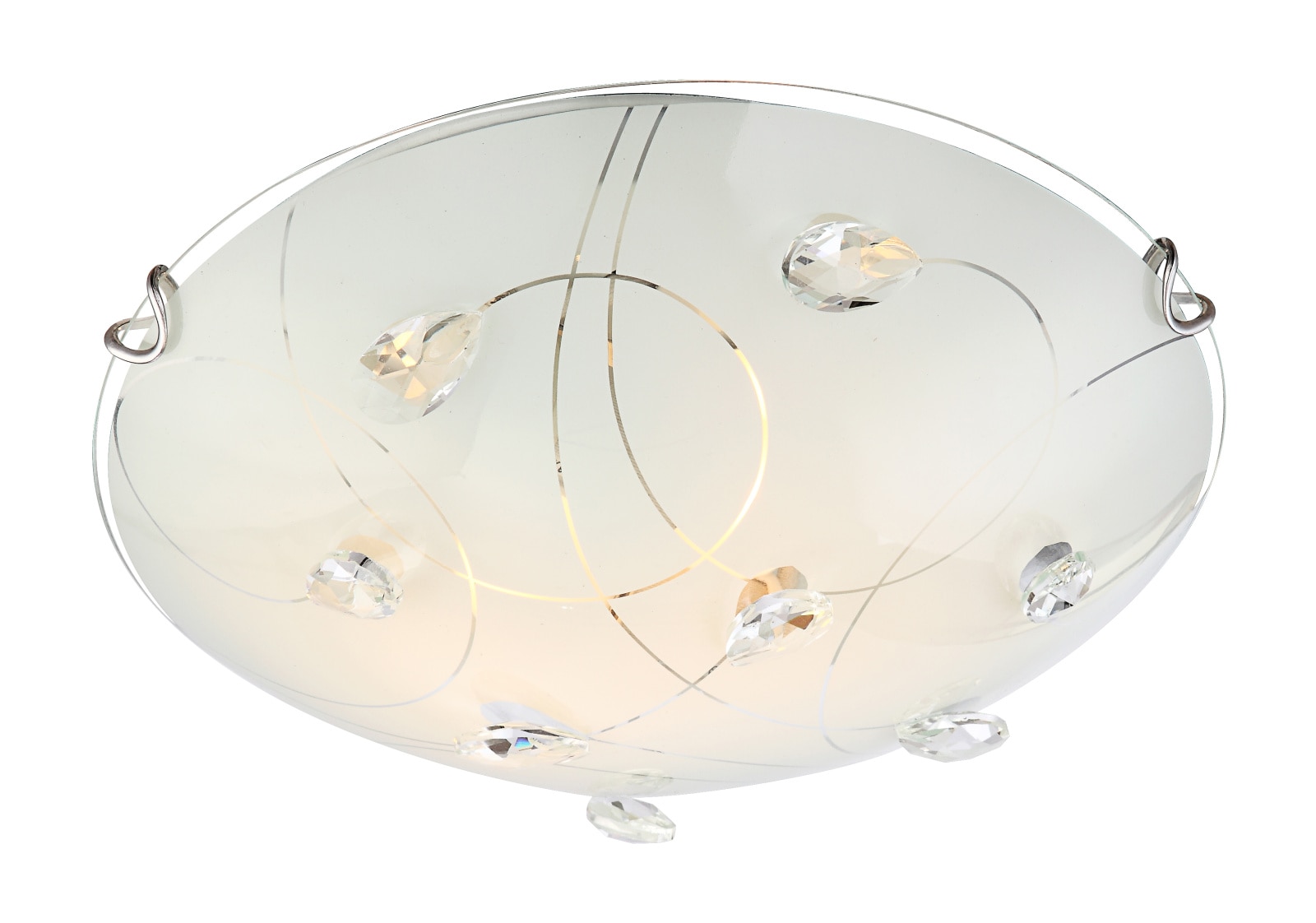 Plafoniera LED, 2 x 60 W, nichel, metal si sticla • Globo Alivia