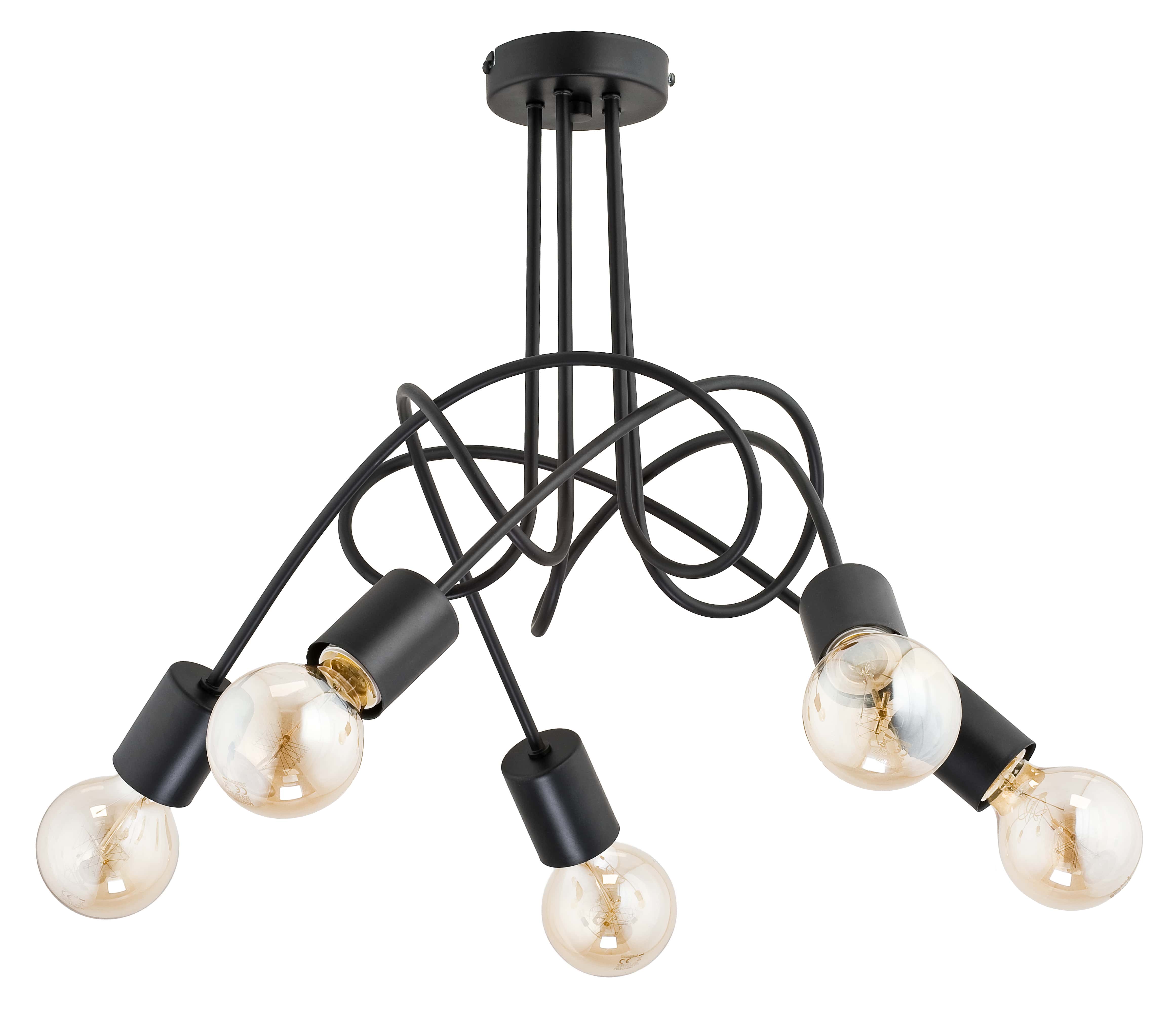 Lustra, Negru, 300 W, 5 x E27 •  Tango