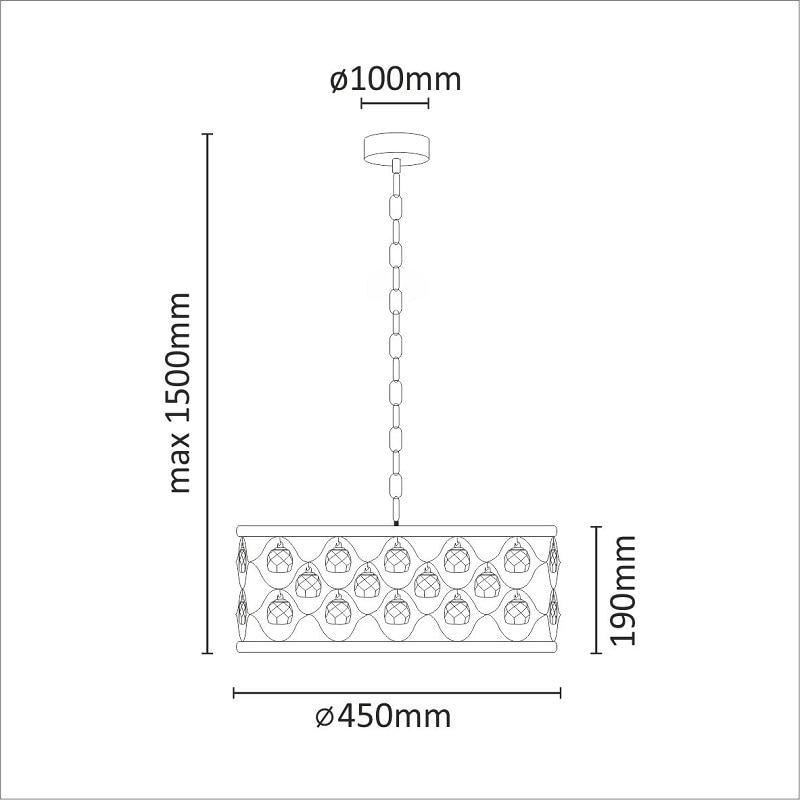Pendul, negru, 4 x E27 • Goldlux