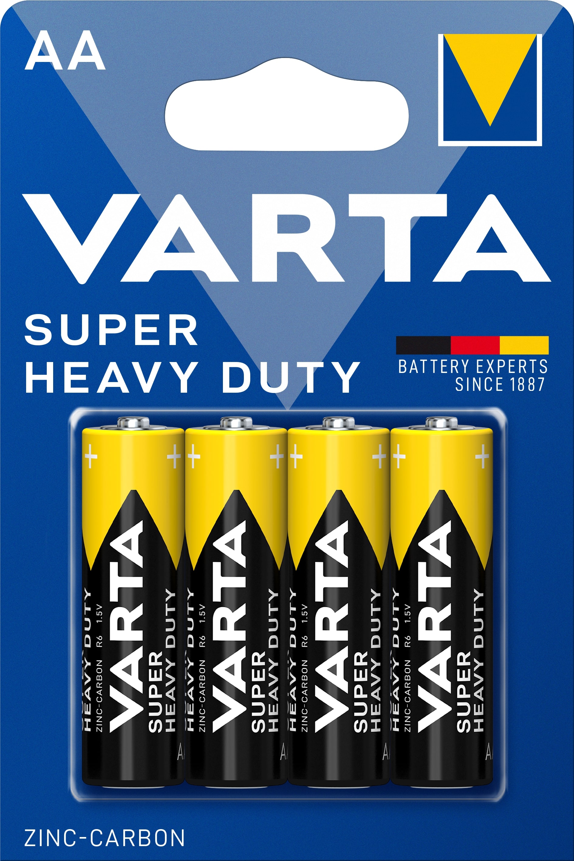 Baterii zinc carbon AA VARTA Super Heavy Duty, 4 bucati