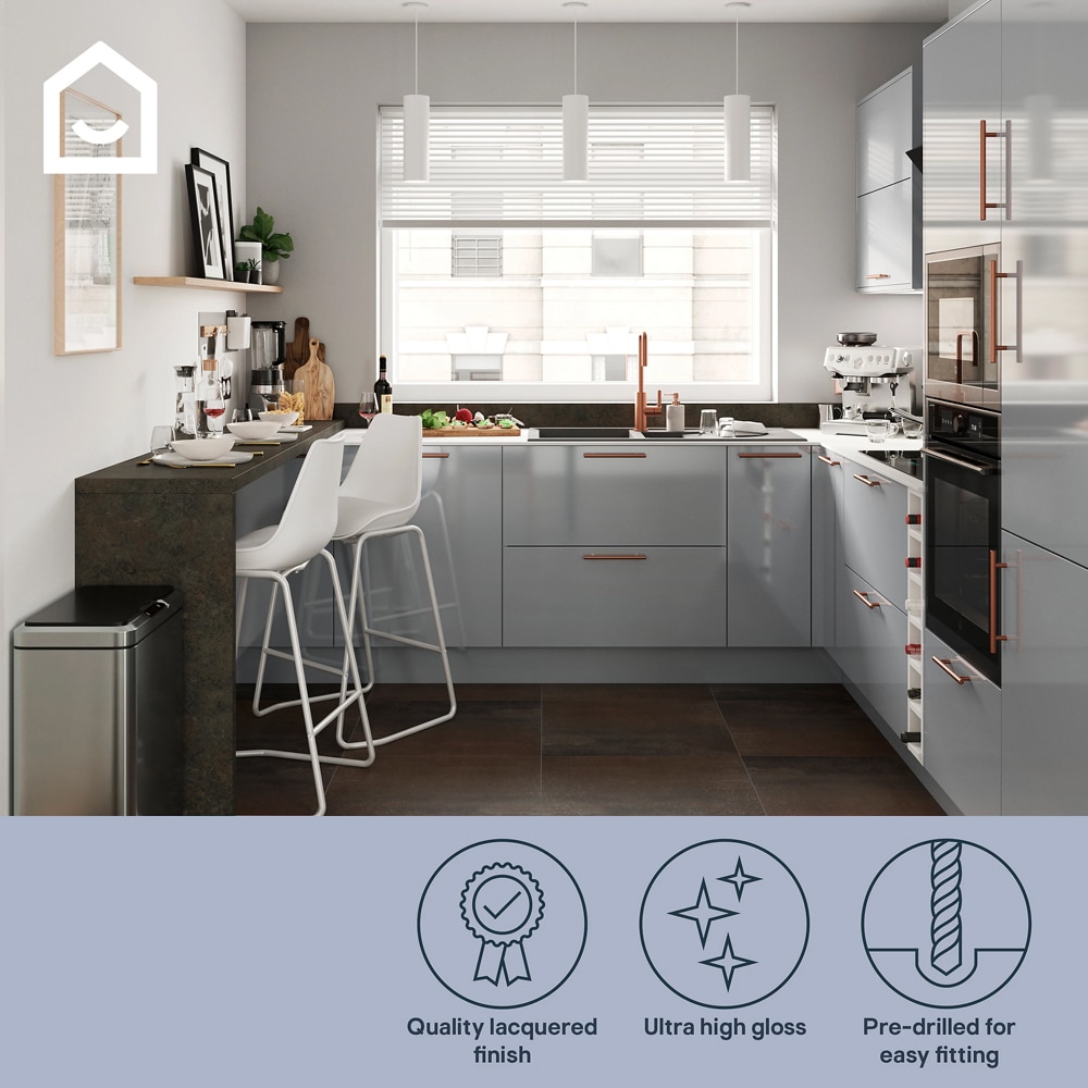 Front usa GOODHOME Alisma, MDF, 59.7 x 11.5 x 1.8 cm, gri