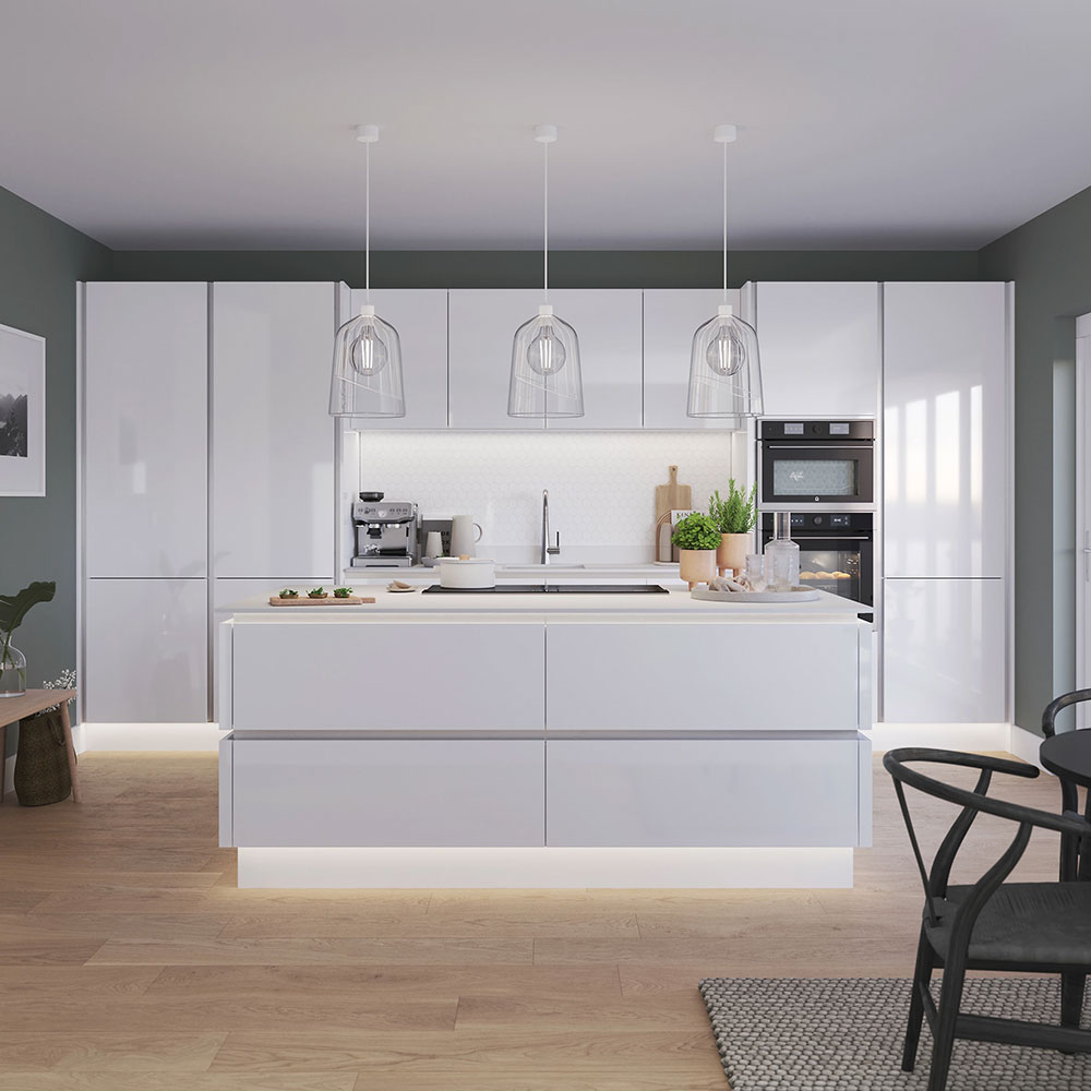 Front usa GOODHOME Alisma, MDF, 39.7 x 71.5 x 1.8 cm, alb