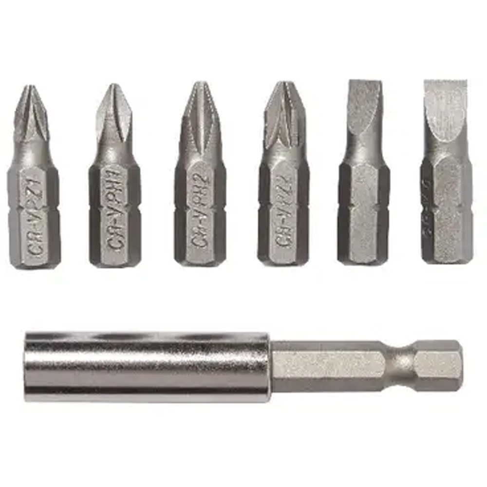 Trusa biti hexagonali UNIVERSAL FIT, SL5, SL6, PH1, PH2, PZ1, PZ2, argintiu