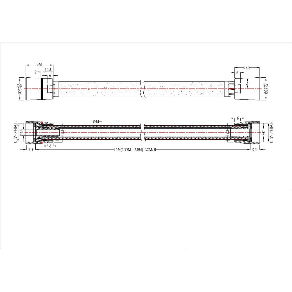 Furtun de dus GOODHOME 100836598, 2 m, argintiu