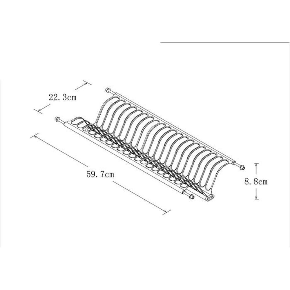 Suport vesela bucatarie Pebre, 60 cm, finisaj cromat