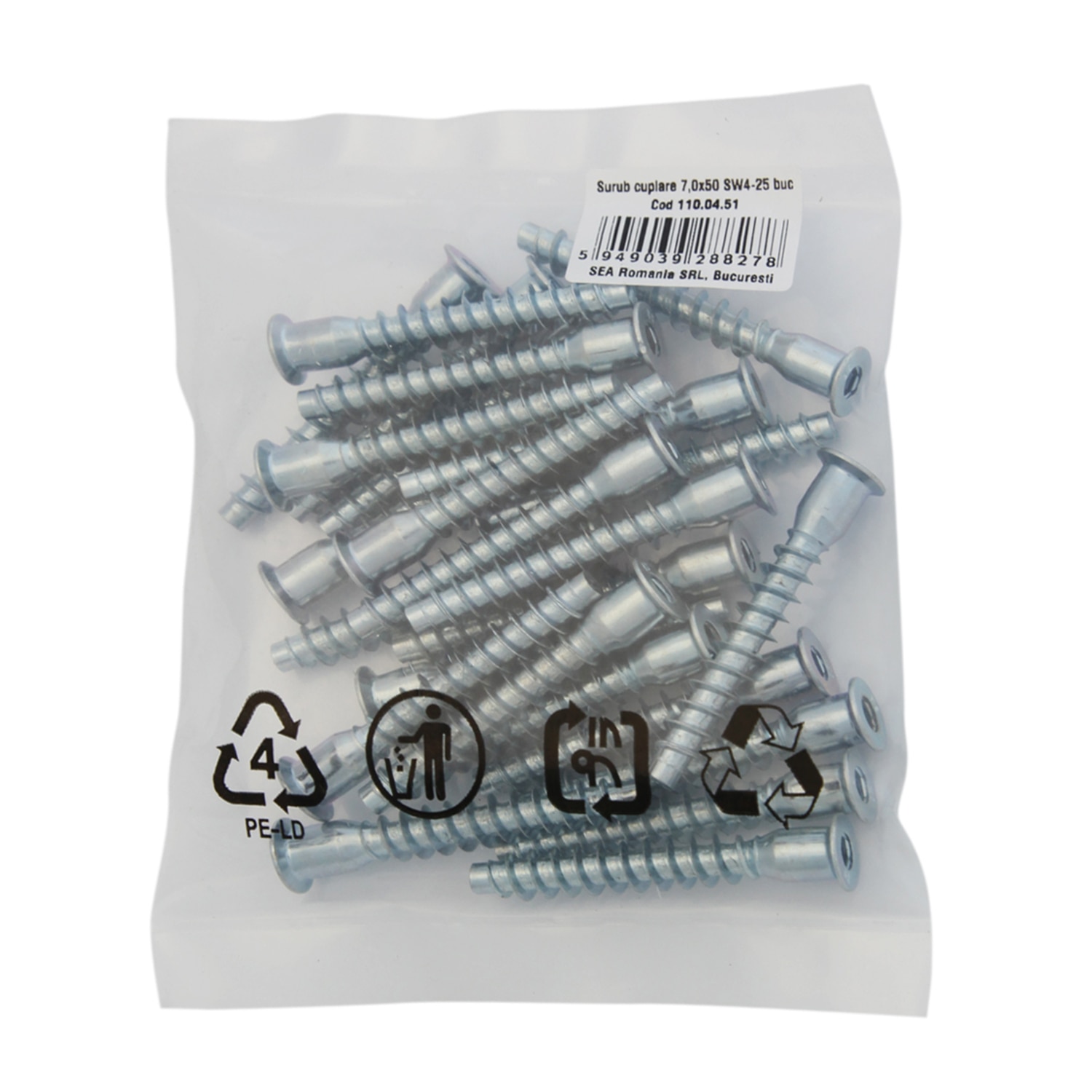 Surub cuplare, 7 x 50 sw4, za, 25 buc