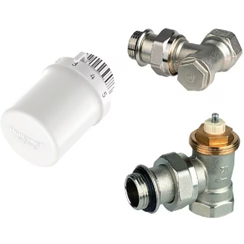 Set robineti radiator cu termostat, 1/2"