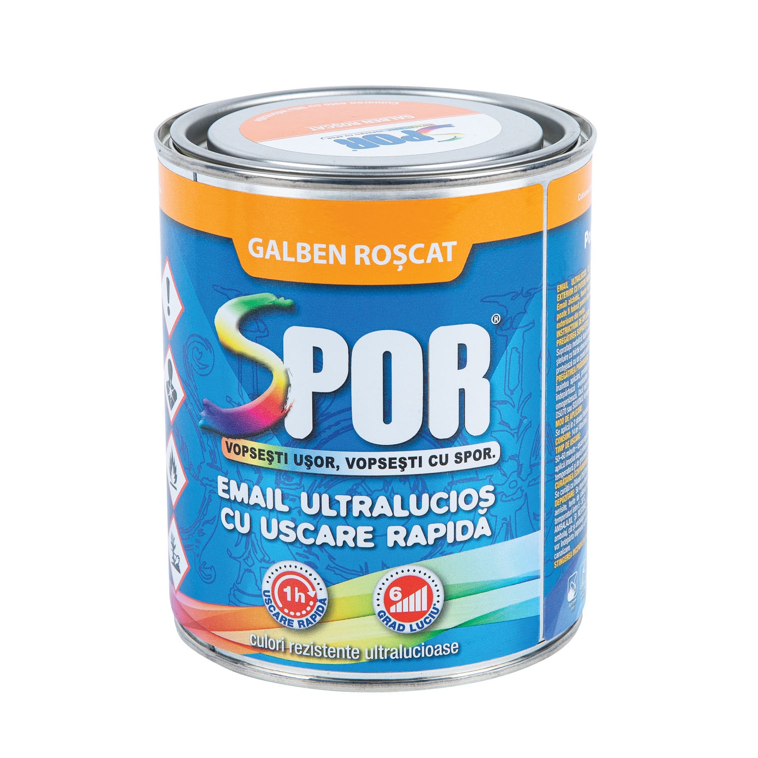 Email uscare rapida, interior/exterior, culoare galben roscat, 0.75 L • Policolor Spor
