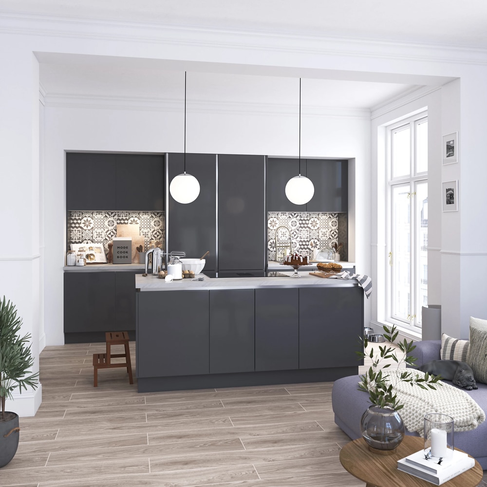 Front usa GOODHOME Stevia, MDF, 59.7 x 71.5 x 1.8 cm, gri antracit