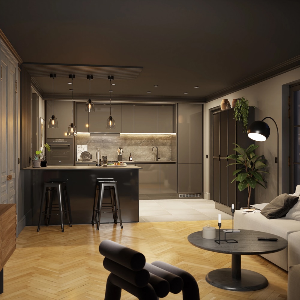 Front usa GOODHOME Stevia, MDF, 59.7 x 71.5 x 1.8 cm, gri antracit