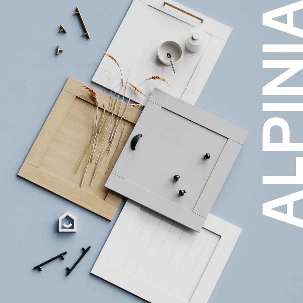 Front usa GOODHOME Alpinia, MDF, 59.7 x 62.6 x 1.8 cm, gri