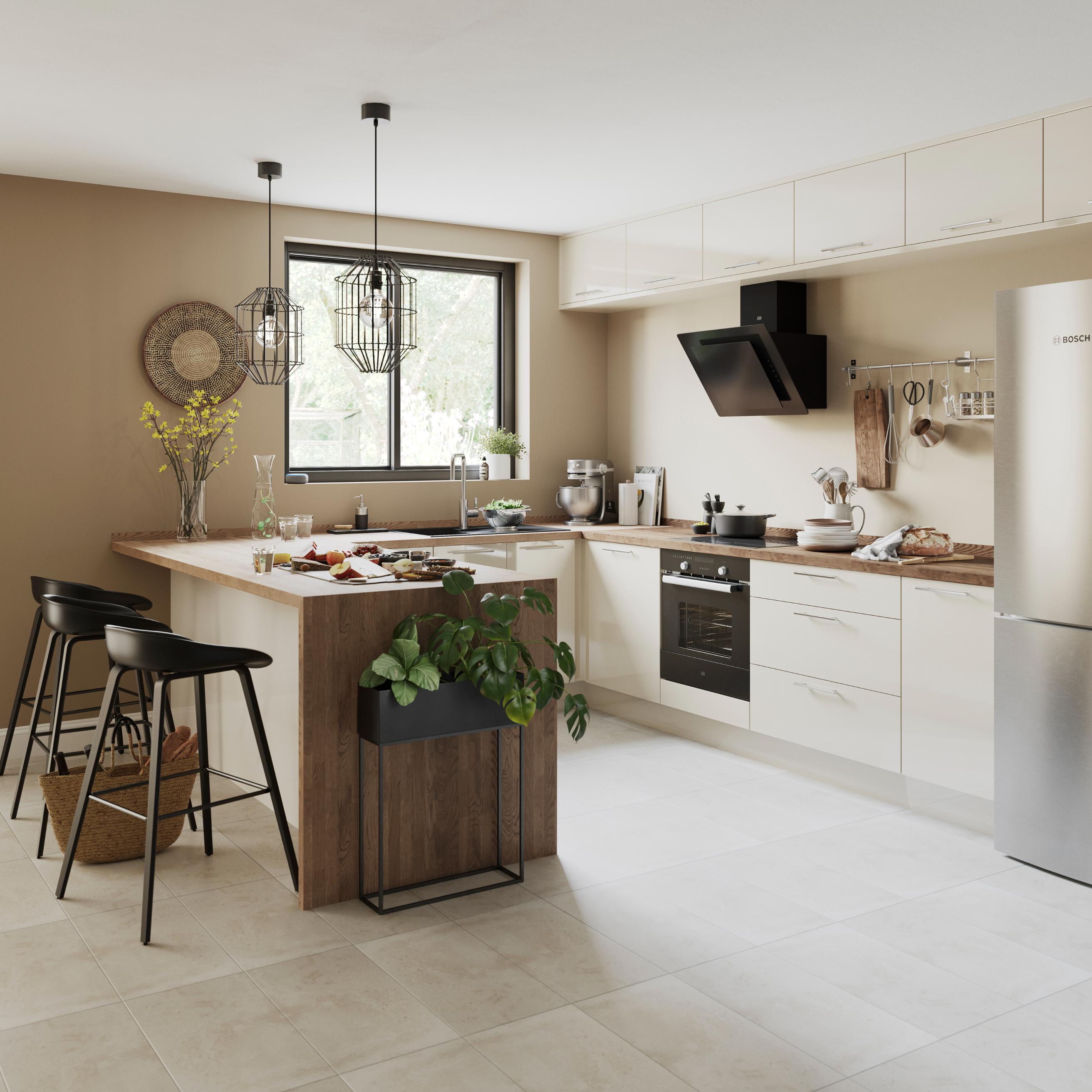 Front usa 2 sertare, crem, 60 cm  Stevia