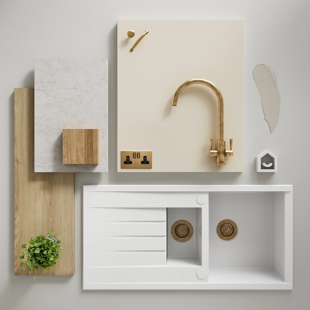 Front usa GOODHOME Stevia, MDF, 39.7 x 71.5 x 1.8 cm, Crem