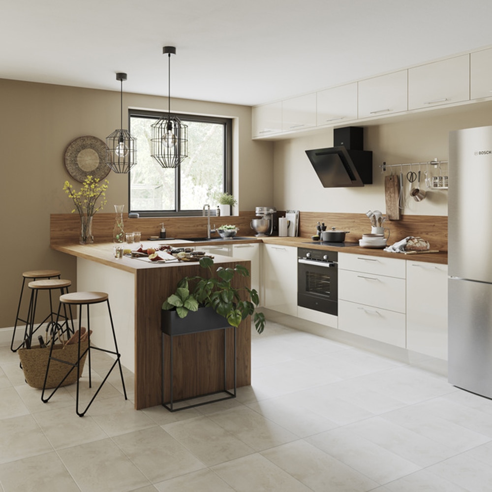 Front usa, sertar GOODHOME Stevia, MDF, 39.7 x 71.5 x 1.8 cm, crem