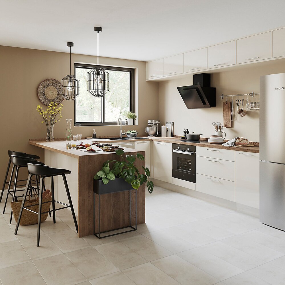 Front usa bucatarie GoodHome Stevia, 40 x 90 x 1.8 cm, crem