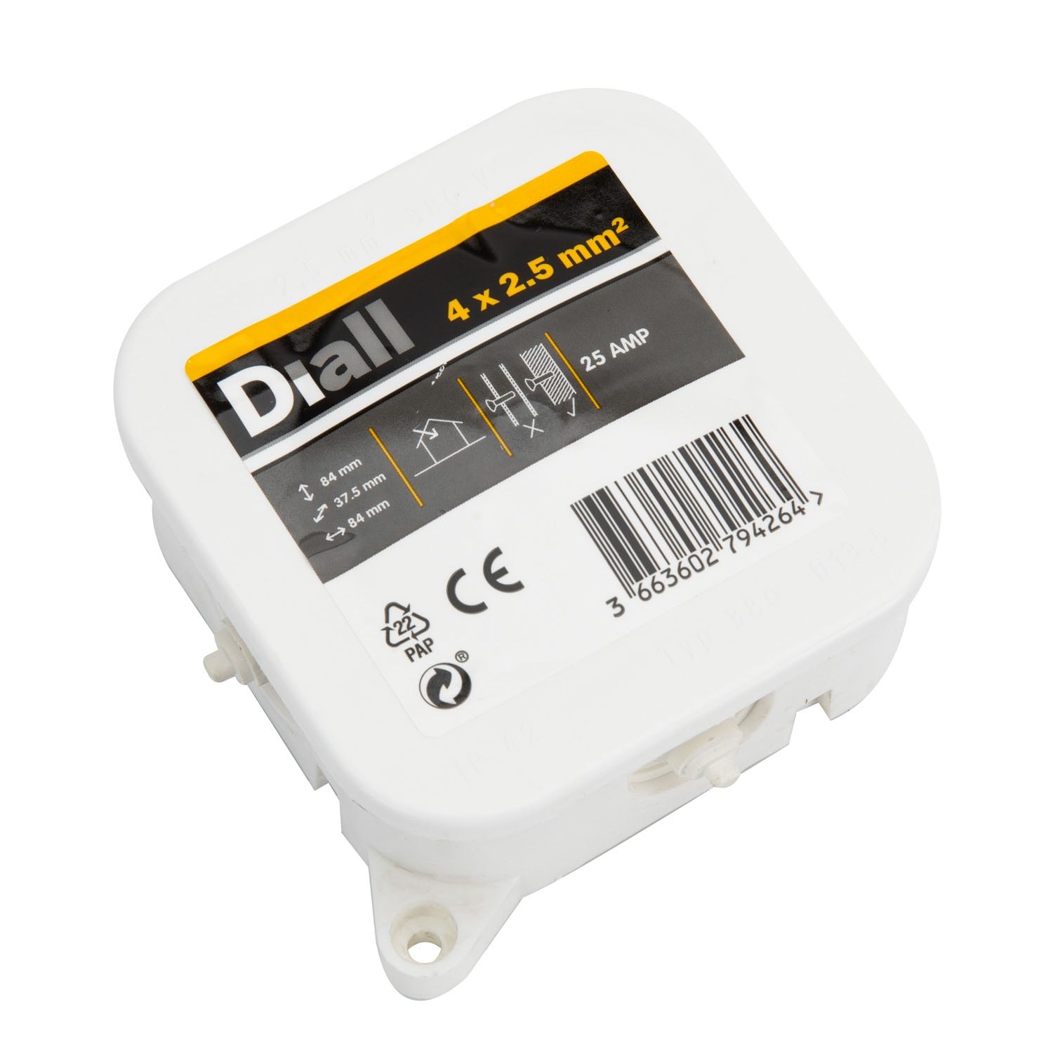 Doza 86 x 86 x 35 mm, 25 AMP  Diall E P Elektro-Plast