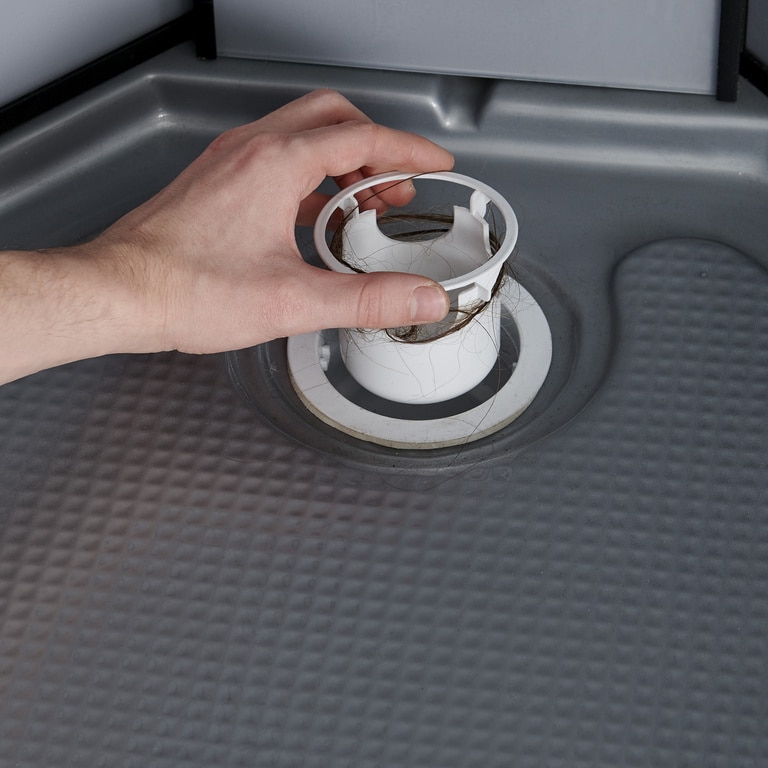 Cabina dus cu hidromasaj GOODHOME Beloya, semirotunda, profil metalic, sticla securizata, 90 x 90 x 220 cm, gri/negru