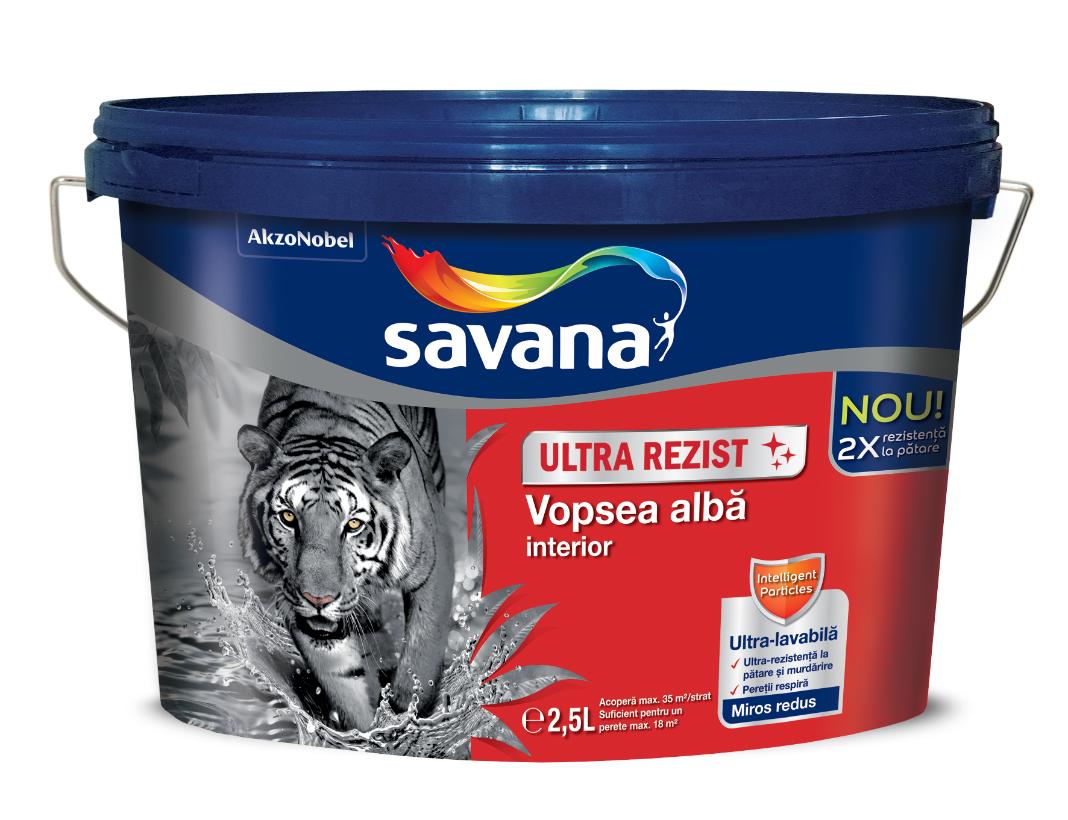 Savana UltraRezist vopsea superlavabila alba pentru interior 2,5L