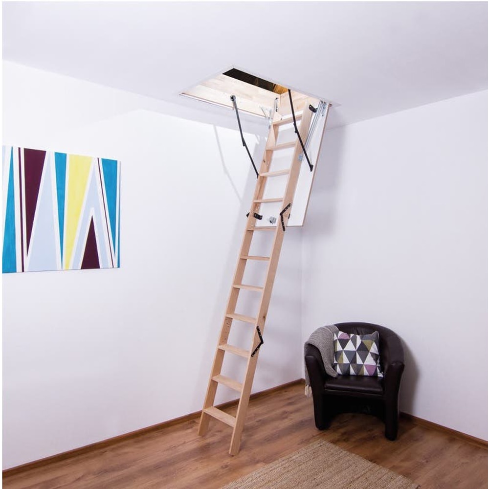 Scara mansarda, 110 x 60 x 280 cm, fag, maro