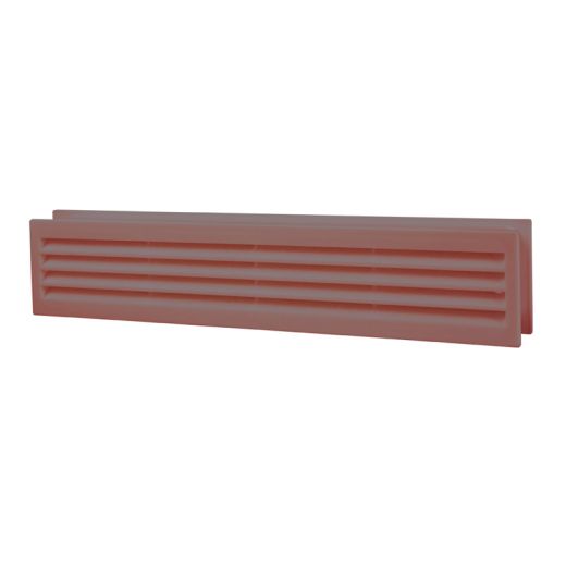 Grila ventilatie cu usa dubla, PVC, 453 x 91 mm, maro