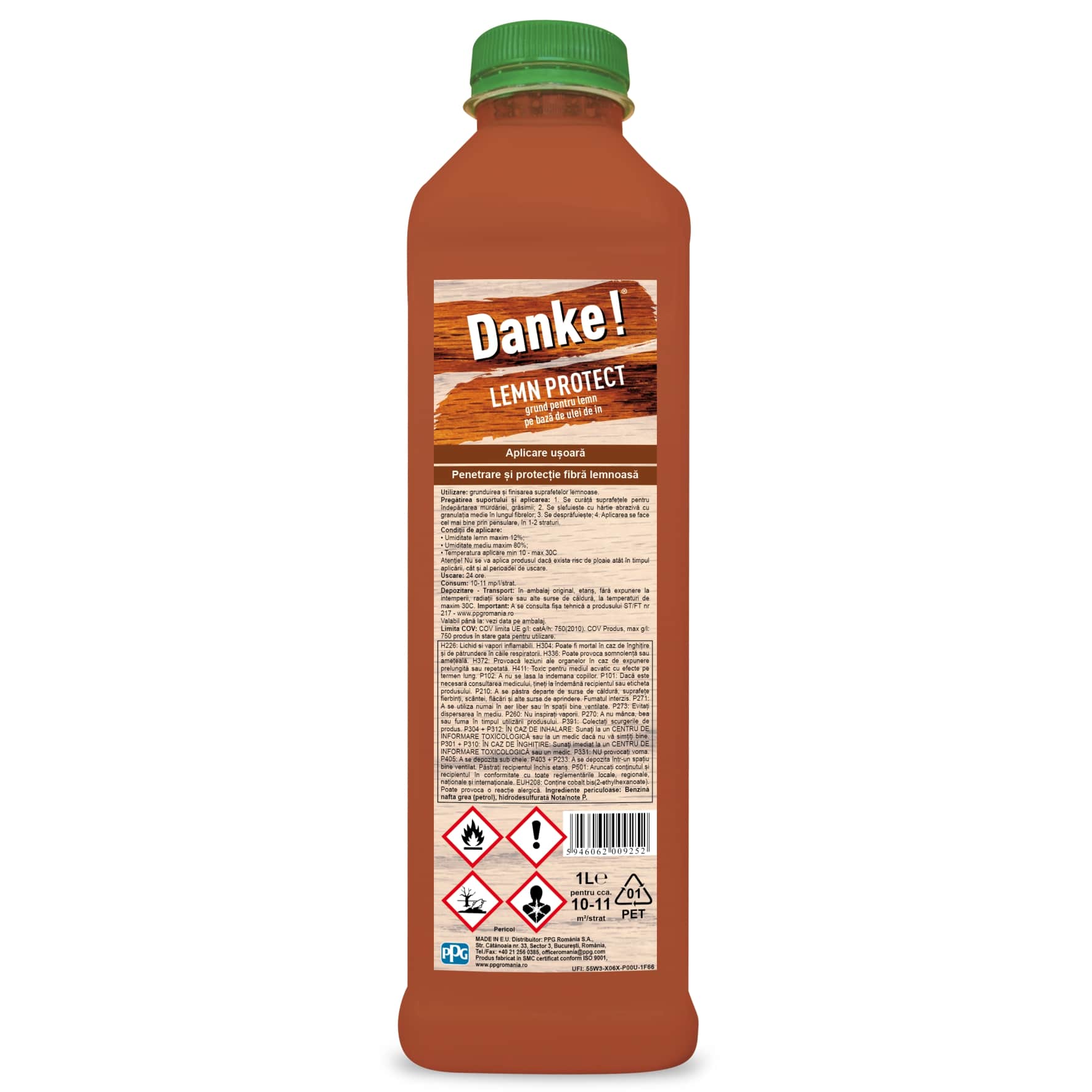 Grund pentru lemn, incolor, 1 l  Danke