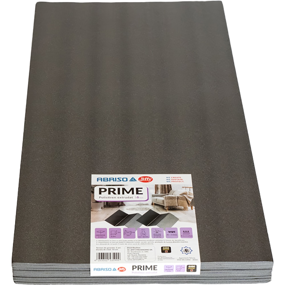 Izolator parchet, polistiren extrudat, grosime 6 mm, 50 x 100 cm, negru